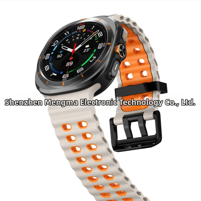 Silikónový športový remienok pre Samsung Galaxy Watch7 Ultra, s kolíkovou sponou, hmotnosť približne 29 g, prispôsobiteľná veľkosť rozhrania