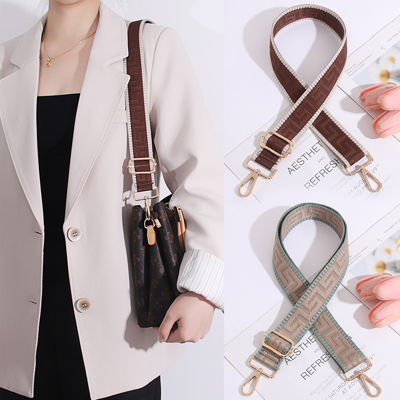 Podesivi remen za torbu, prugasti, produžen, široki remen za crossbody