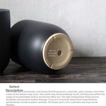 Keramiskais puķu pods Extra Large, Melns–Balts, Stāvošs uz grīdas, Vienkāršs stils, Mājas dārzkopība