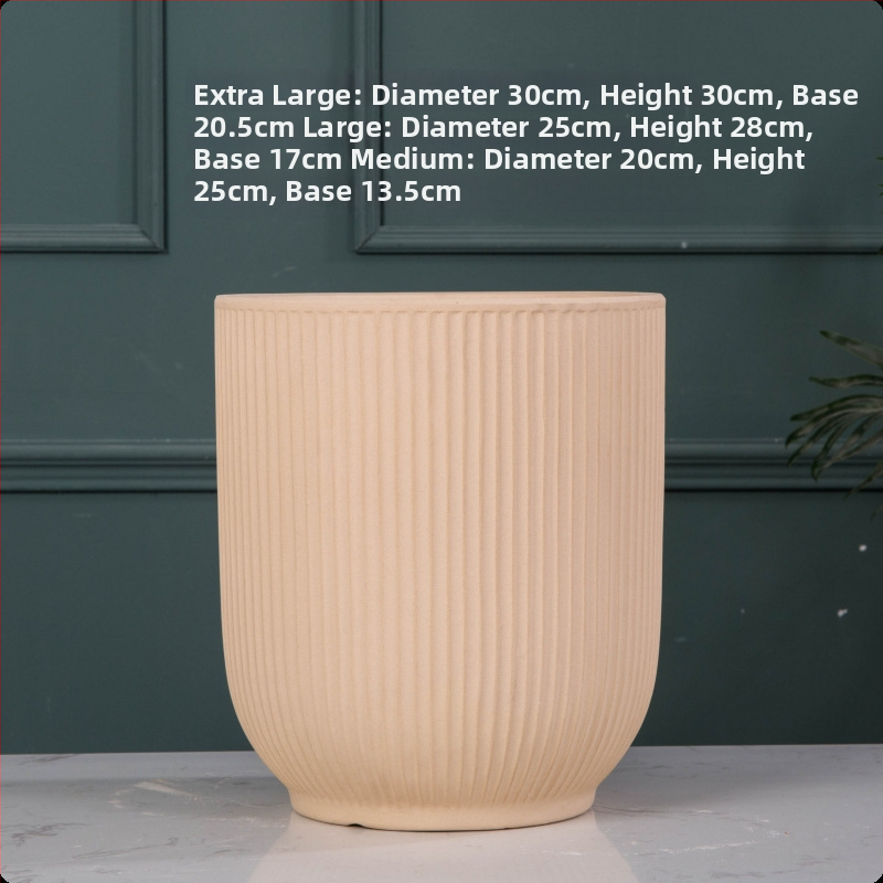 Keramiskais puķu pods Extra Large, Melns–Balts, Stāvošs uz grīdas, Vienkāršs stils, Mājas dārzkopība