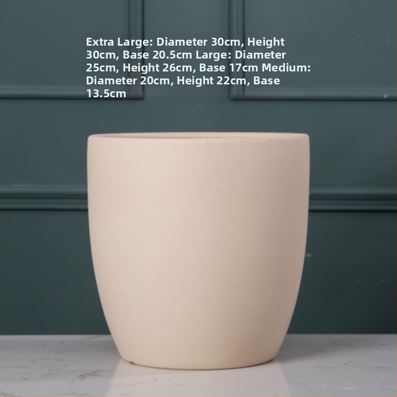 Keramiskais puķu pods Extra Large, Melns–Balts, Stāvošs uz grīdas, Vienkāršs stils, Mājas dārzkopība