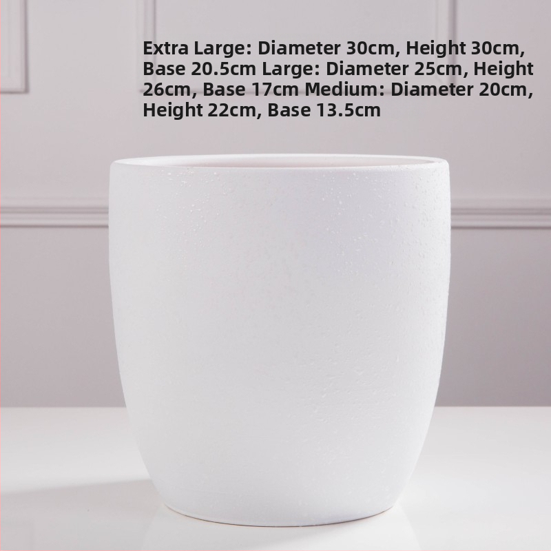 Keramiskais puķu pods Extra Large, Melns–Balts, Stāvošs uz grīdas, Vienkāršs stils, Mājas dārzkopība