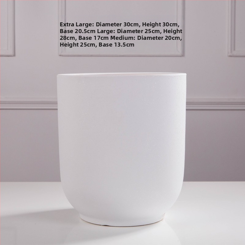 Keramiskais puķu pods Extra Large, Melns–Balts, Stāvošs uz grīdas, Vienkāršs stils, Mājas dārzkopība