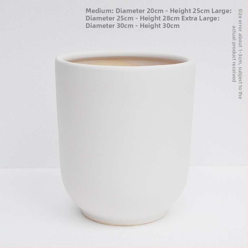 Keramiskais puķu pods Extra Large, Melns–Balts, Stāvošs uz grīdas, Vienkāršs stils, Mājas dārzkopība