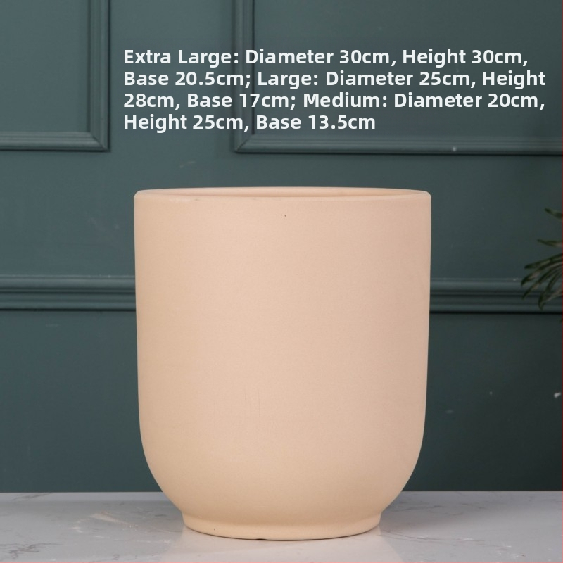 Keramiskais puķu pods Extra Large, Melns–Balts, Stāvošs uz grīdas, Vienkāršs stils, Mājas dārzkopība