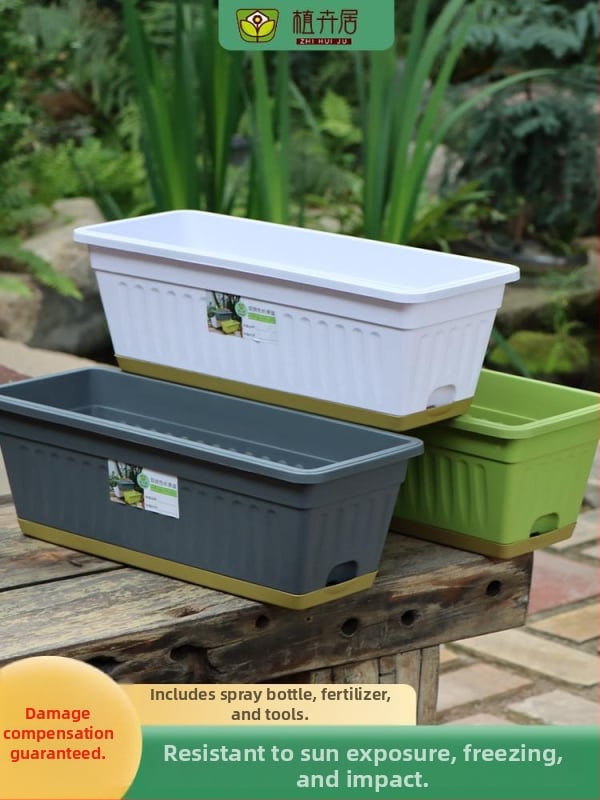 Puķu pods no sveķiem, korozijizturīgs, uz grīdas stāvošs, mājas dārzkopībai