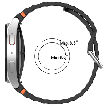 Silikonska narukvica za Samsung Watch7FE s valovitim uzorkom, 20 mm spoj, kopča, moderan stil, 15 g