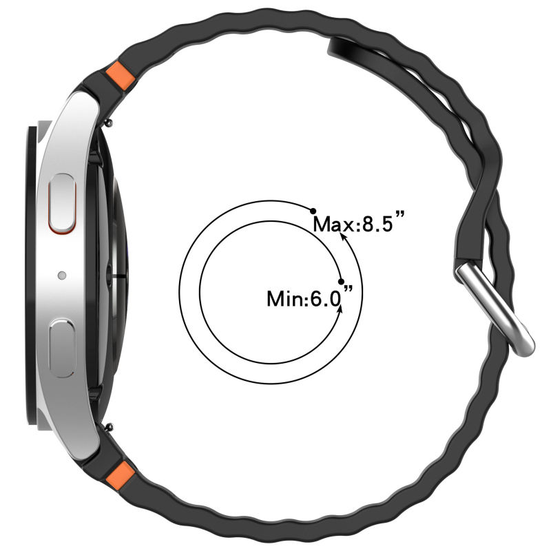 Silikonska narukvica za Samsung Watch7FE s valovitim uzorkom, 20 mm spoj, kopča, moderan stil, 15 g