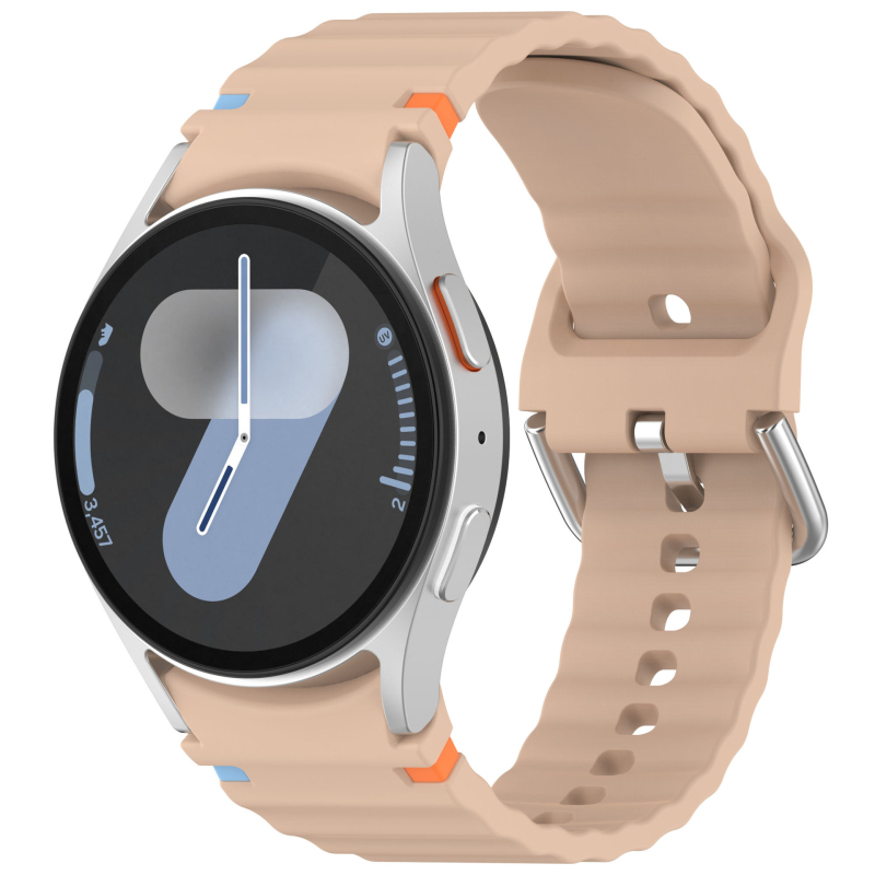 Silikonska narukvica za Samsung Watch7FE s valovitim uzorkom, 20 mm spoj, kopča, moderan stil, 15 g