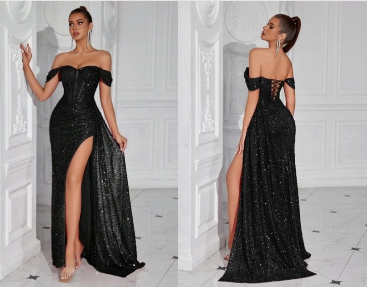 Paillettidega õhtukleit tub-top stiil, pikk, kitsas lõige, varrukateta, tõmblukk