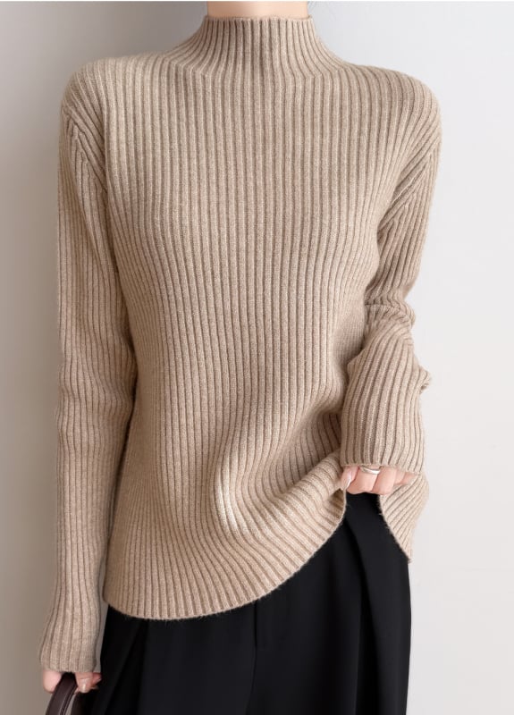 Pulover tricotat cu glugă, guler înalt din velur, croială lejeră, femei, iarnă 2025