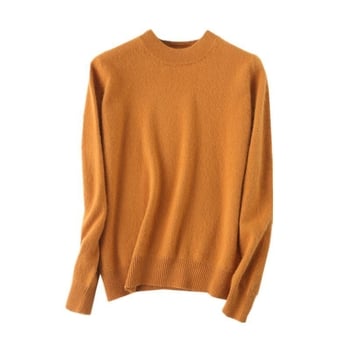 Γυναικείος μάλλινος πουλόβερ, μακριά μανίκια, παχιά πλέξη, μεσαίου μήκους