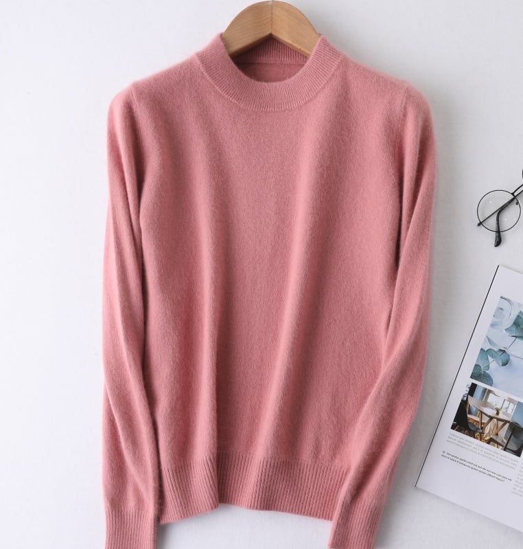 Γυναικείος μάλλινος πουλόβερ, μακριά μανίκια, παχιά πλέξη, μεσαίου μήκους
