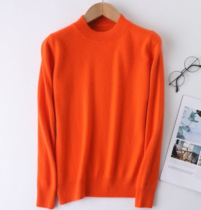 Γυναικείος μάλλινος πουλόβερ, μακριά μανίκια, παχιά πλέξη, μεσαίου μήκους