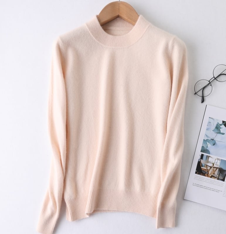 Γυναικείος μάλλινος πουλόβερ, μακριά μανίκια, παχιά πλέξη, μεσαίου μήκους