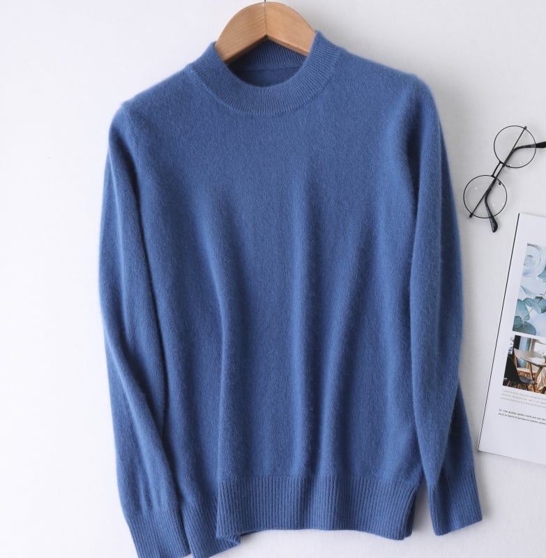 Γυναικείος μάλλινος πουλόβερ, μακριά μανίκια, παχιά πλέξη, μεσαίου μήκους