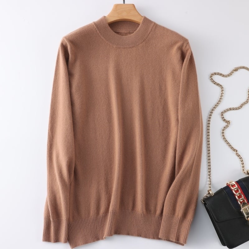 Γυναικείος μάλλινος πουλόβερ, μακριά μανίκια, παχιά πλέξη, μεσαίου μήκους