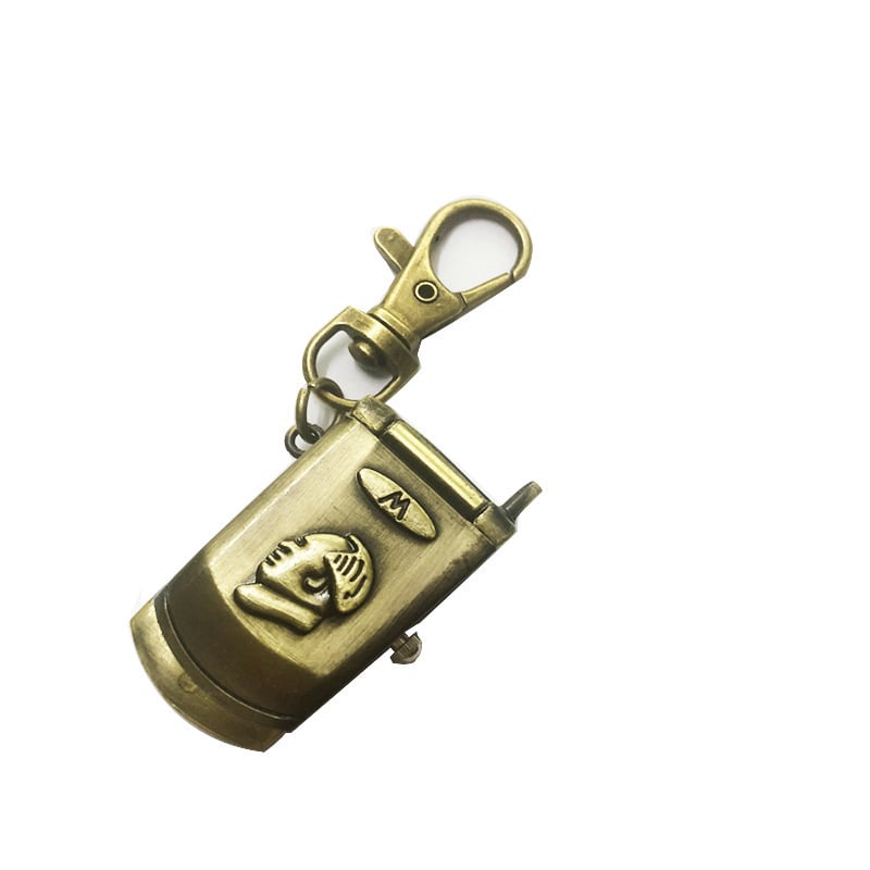 Võtmehoidja koos mini taskukellaga, karikatuurstiilis, kvartsliikumine, metallkorpus, analoogne ekraan, klaas