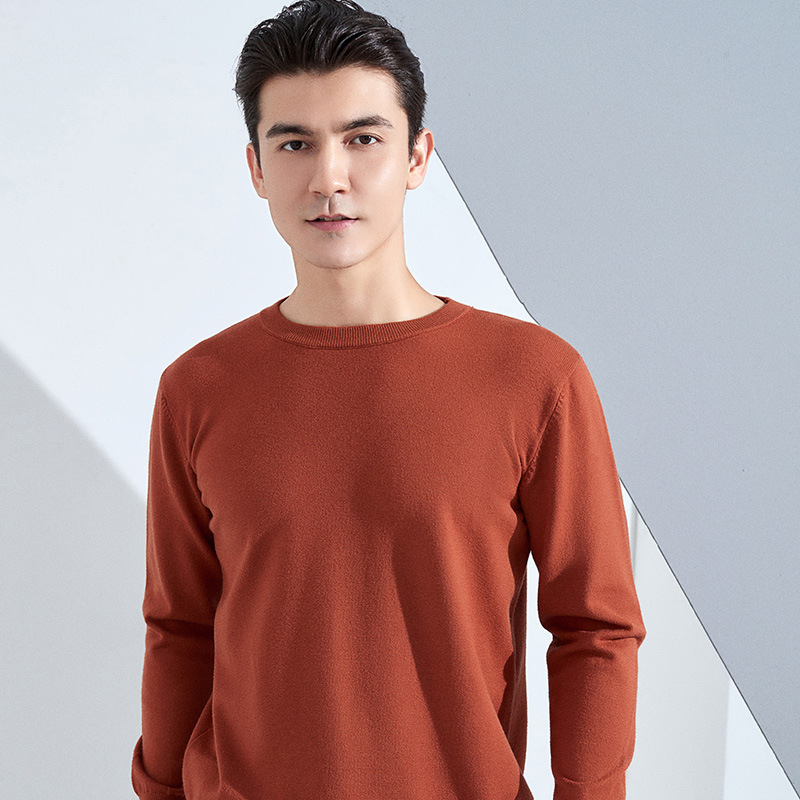 Muški pleteni pulover s labavim krojem, okrugli izrez, dugi rukavi, 80% poliester
