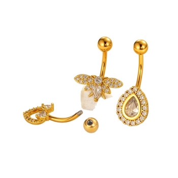 Пъпно бижу - сърцевидна форма, диамантено обработено, метал, винтидж стил, унисекс