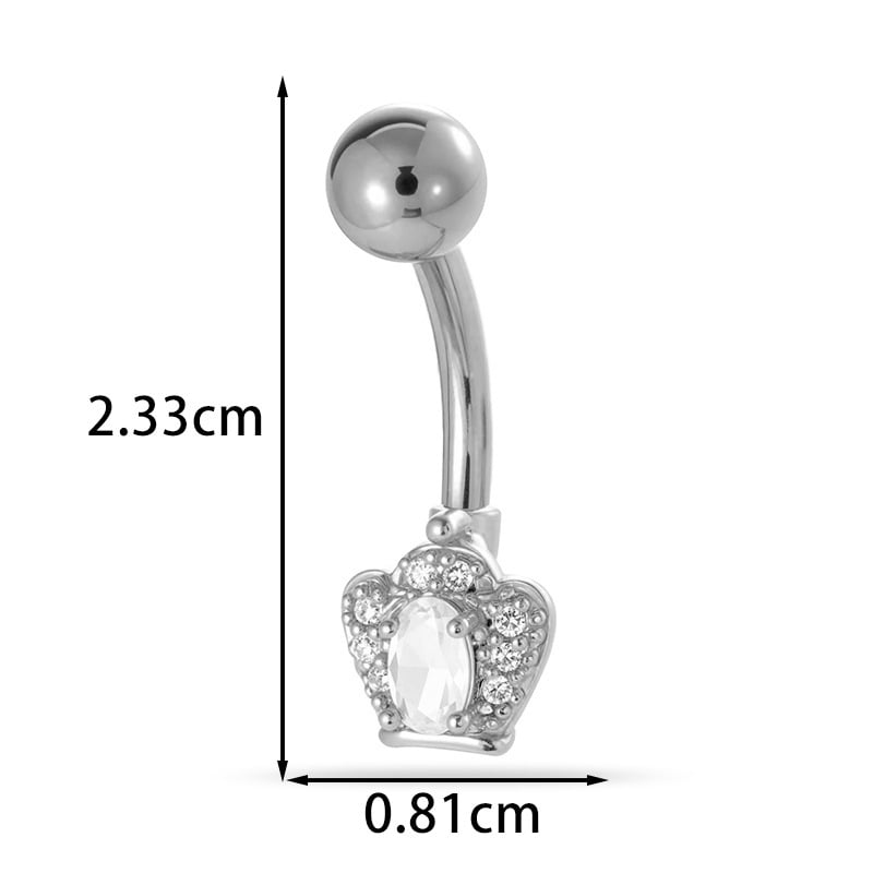 Пъпно бижу - сърцевидна форма, диамантено обработено, метал, винтидж стил, унисекс