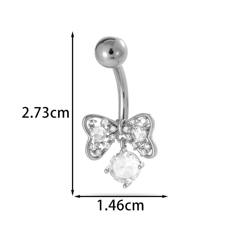 Пъпно бижу - сърцевидна форма, диамантено обработено, метал, винтидж стил, унисекс