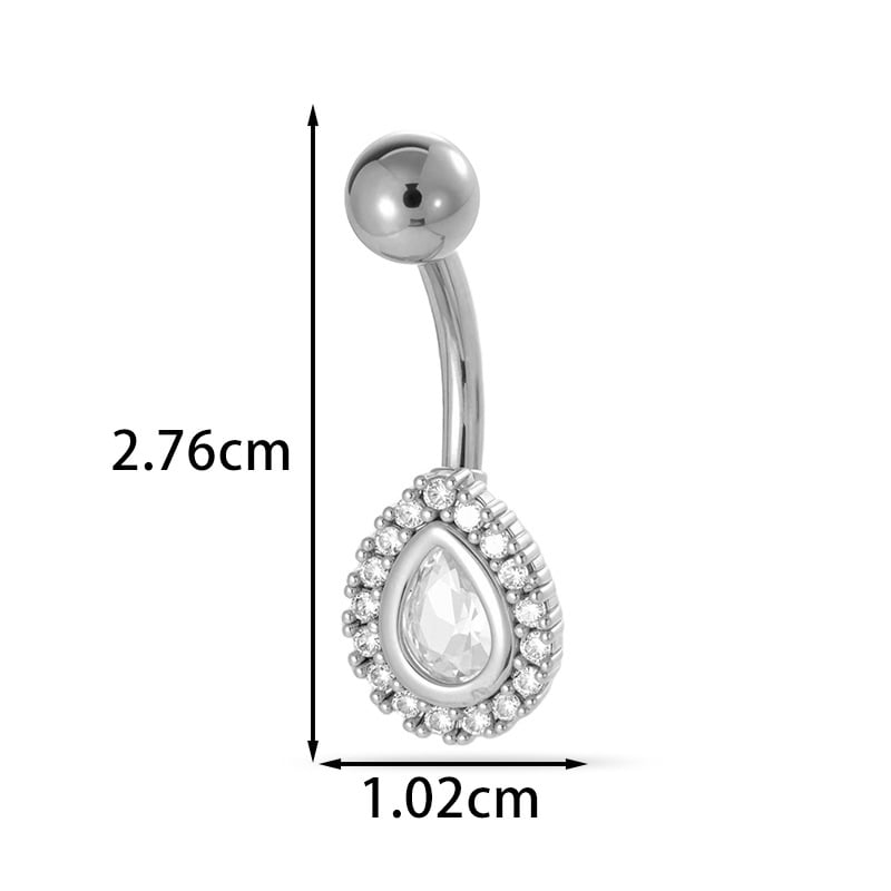 Пъпно бижу - сърцевидна форма, диамантено обработено, метал, винтидж стил, унисекс