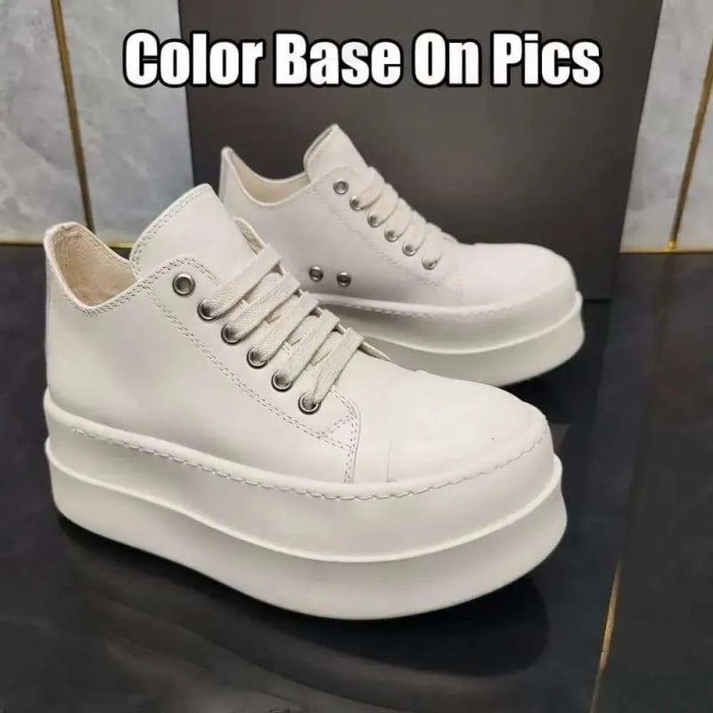 Дамски високи кецове с дебела подметка, набук кожа горна част, заострен нос, кожена подметка, нисък ток 1–3 см