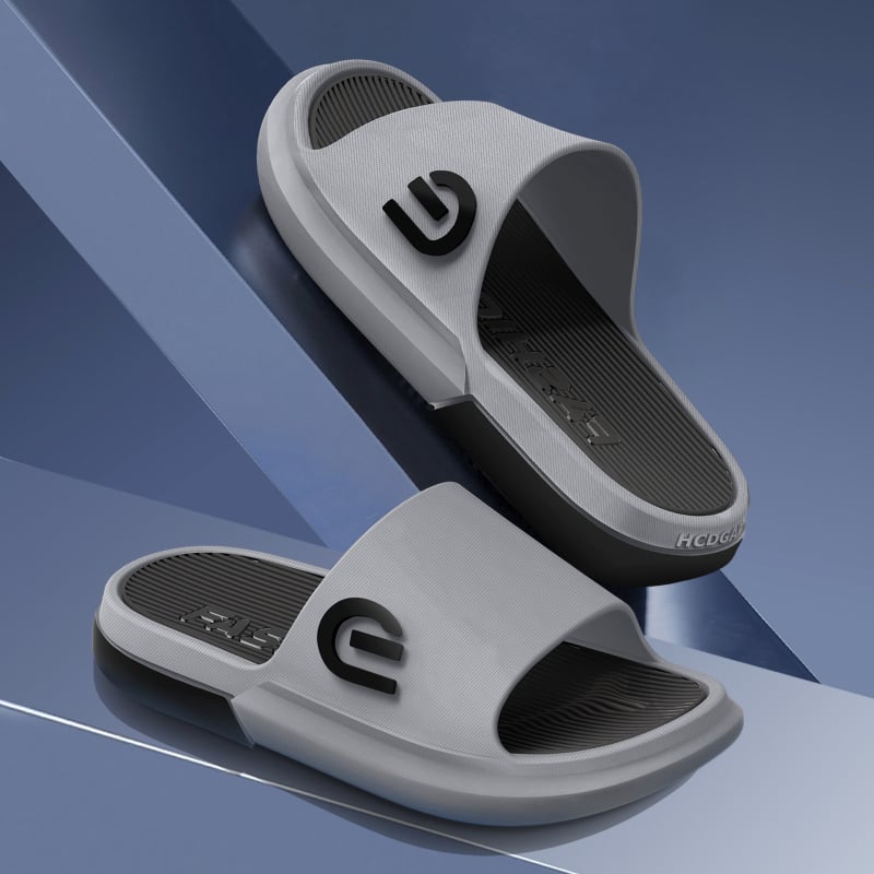 Vyrams skirti lauko šlepetės: PVC viršus, PVC padas, įpurškimo liejimo konstrukcija, 2024 vasara, Outdoor serija