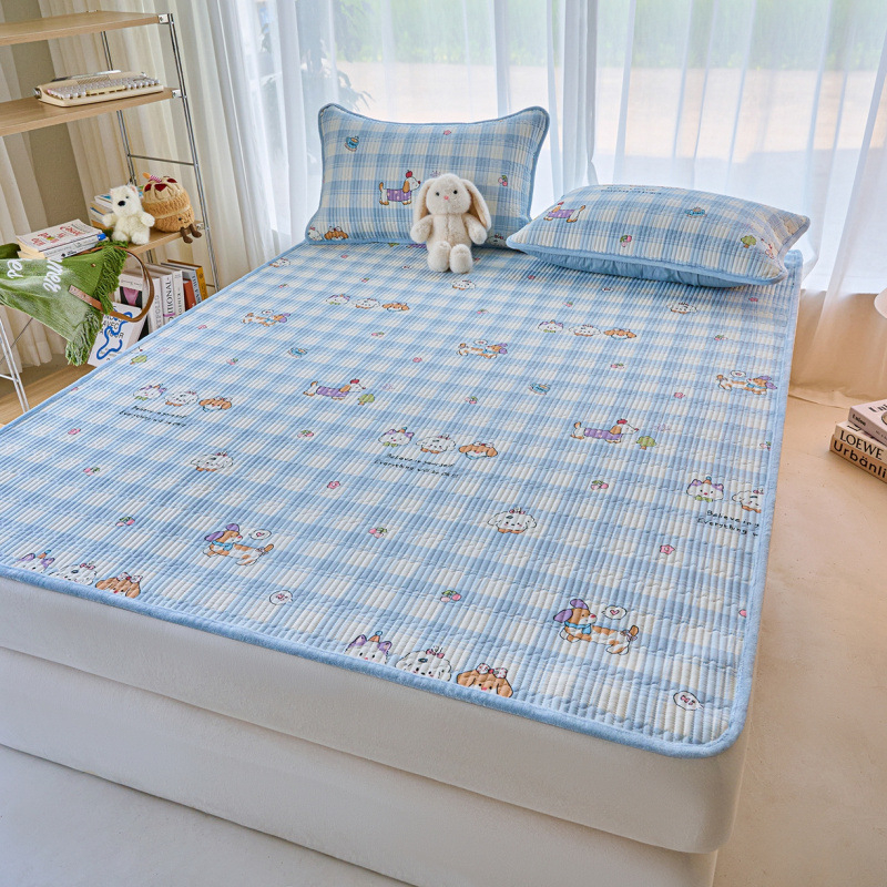 Dvostrano pamučno pokrivalo za krevet s mliječnim velurom, tatami stil, debeli quilt, trodijelni set za sve sezone