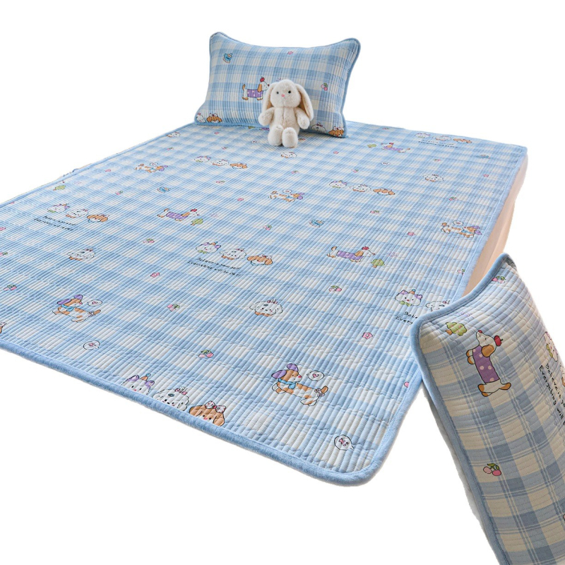 Dvostrano pamučno pokrivalo za krevet s mliječnim velurom, tatami stil, debeli quilt, trodijelni set za sve sezone