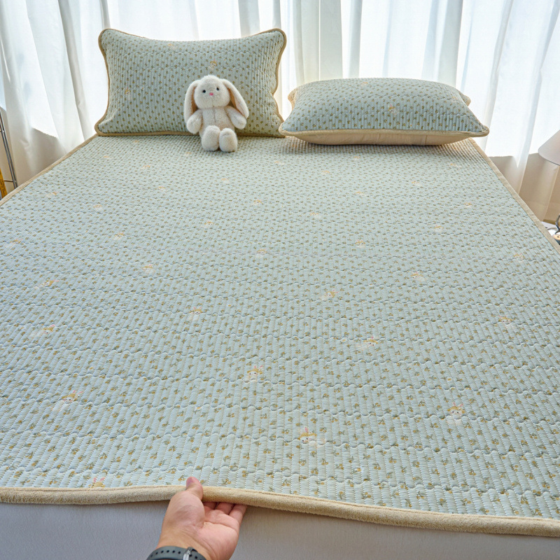 Dvostrano pamučno pokrivalo za krevet s mliječnim velurom, tatami stil, debeli quilt, trodijelni set za sve sezone