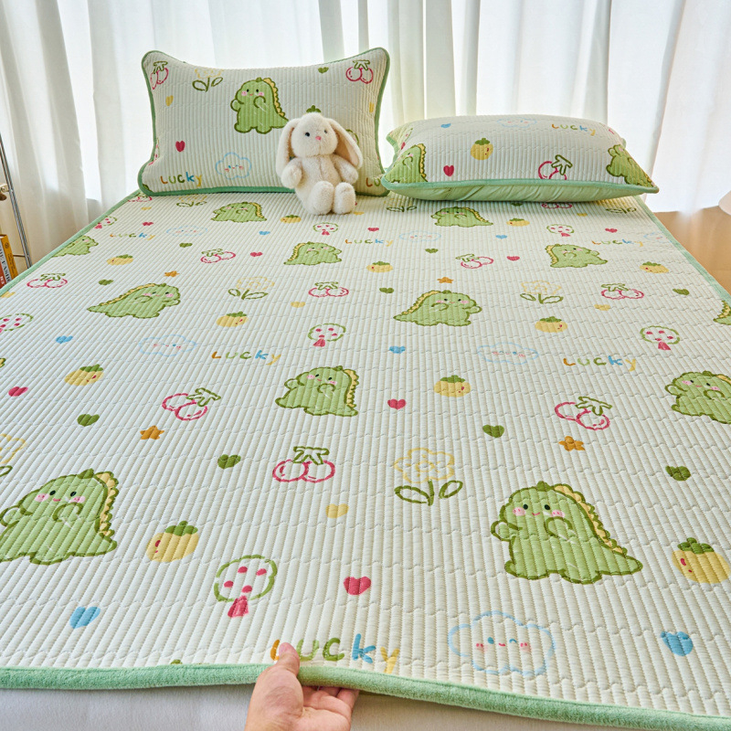Dvostrano pamučno pokrivalo za krevet s mliječnim velurom, tatami stil, debeli quilt, trodijelni set za sve sezone