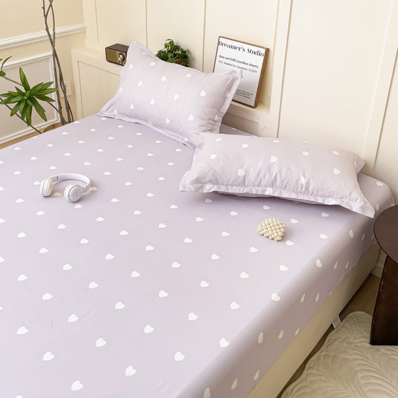 Cearșaf cu elastic, imprimeu floral, poliester, imprimare reactive și vopsire, greutate 500–800 g