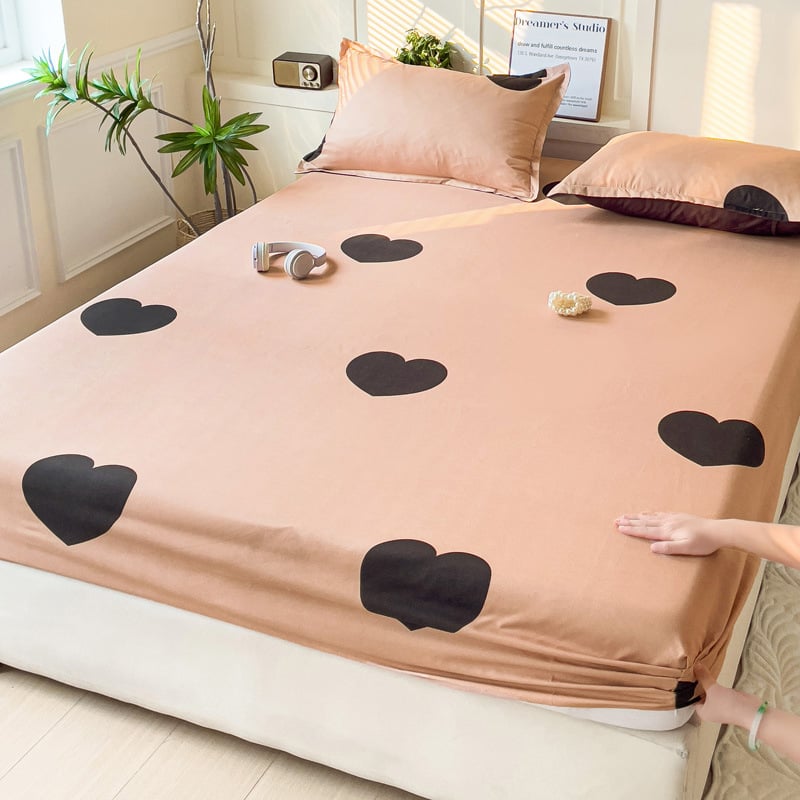 Cearșaf cu elastic, imprimeu floral, poliester, imprimare reactive și vopsire, greutate 500–800 g