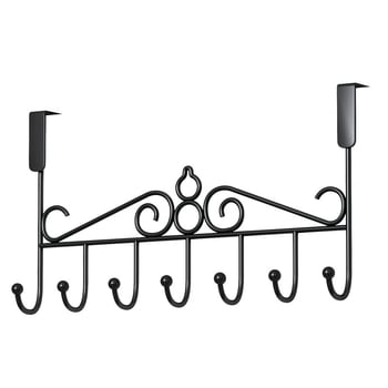 Be gręžimo durų kabykla, geležinis sienos kabykla drabužiams su kelių eilių kabliukais, apkrova 5–10 kg.