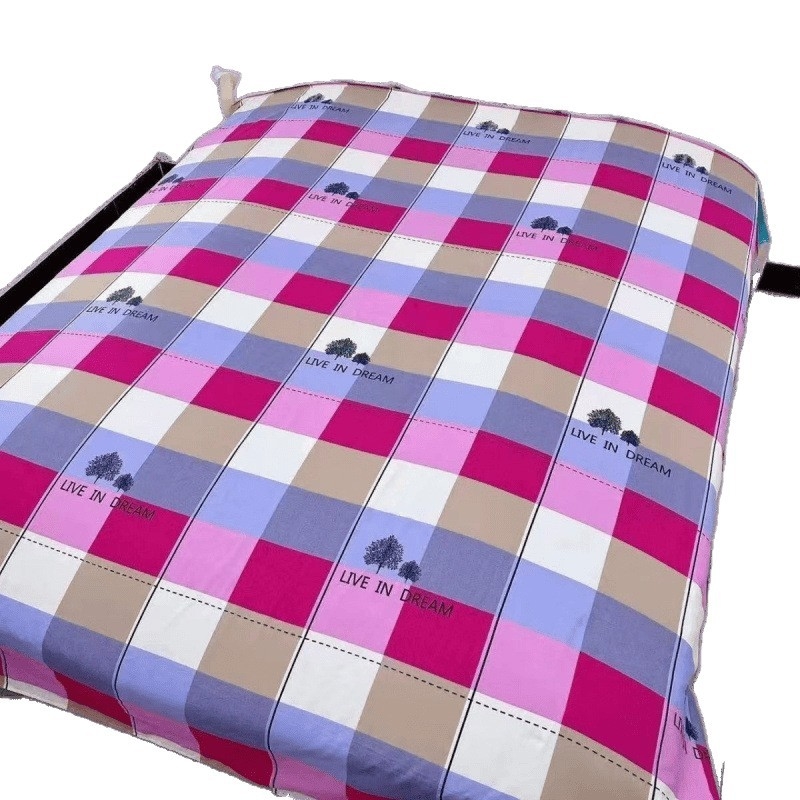 Četverodijelni set posteljine – poliester, tie-dye otisak, twill tkanina, prugasti/cvjetni uzorak