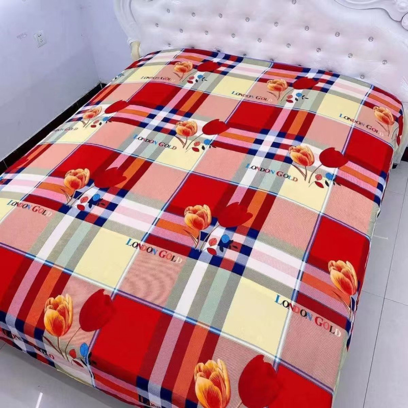 Četverodijelni set posteljine – poliester, tie-dye otisak, twill tkanina, prugasti/cvjetni uzorak