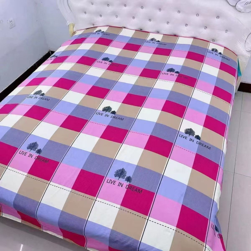 Četverodijelni set posteljine – poliester, tie-dye otisak, twill tkanina, prugasti/cvjetni uzorak