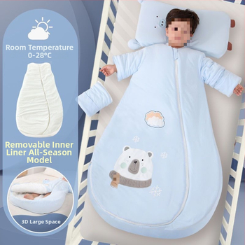 Bébi hálózsák – 100% pamut, vastag ősz/tél, levehető bélés, négy évszakos kialakítás, kasmír töltet, anti-kick quilt