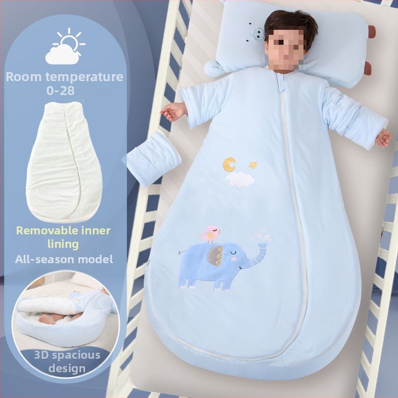 Bébi hálózsák – 100% pamut, vastag ősz/tél, levehető bélés, négy évszakos kialakítás, kasmír töltet, anti-kick quilt