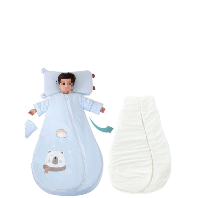 Bébi hálózsák – 100% pamut, vastag ősz/tél, levehető bélés, négy évszakos kialakítás, kasmír töltet, anti-kick quilt