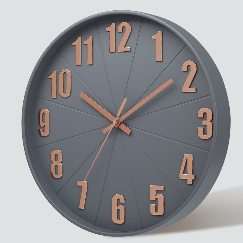 TIMELIKE Ρολόι τοίχου, μοντέρνος κυκλικός σχεδιασμός, αναλογικό καντράν με αριθμούς, τροφοδοσία με μπαταρία, ομαλή κίνηση δευτερολέπτων