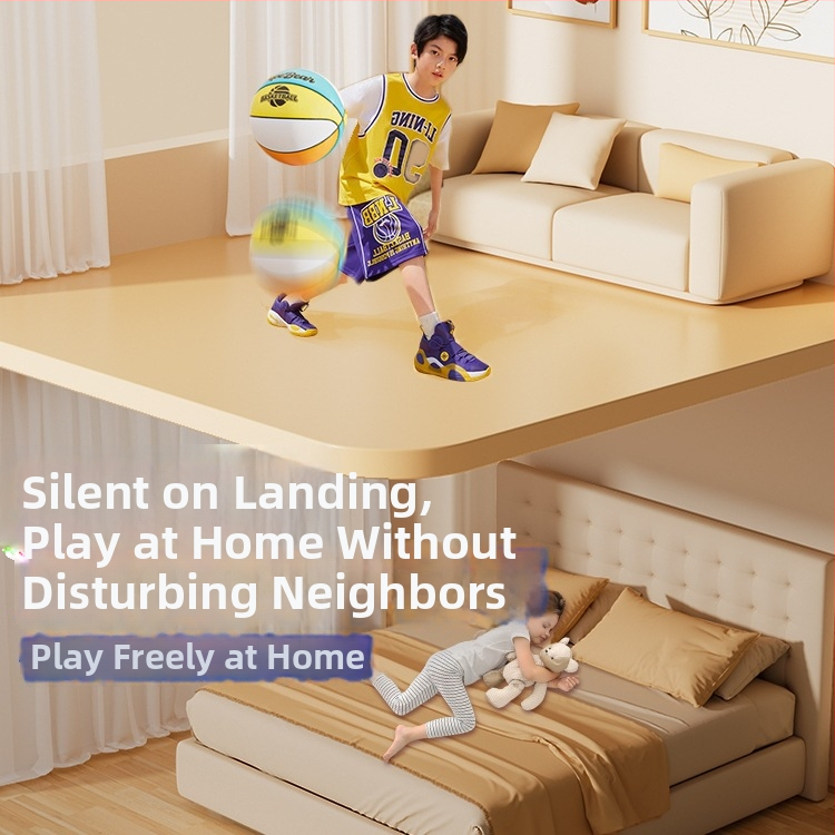 Piatej generácie tichý vnútorný basketbal pre deti, s košom a penovou loptou s vysokým odrazom