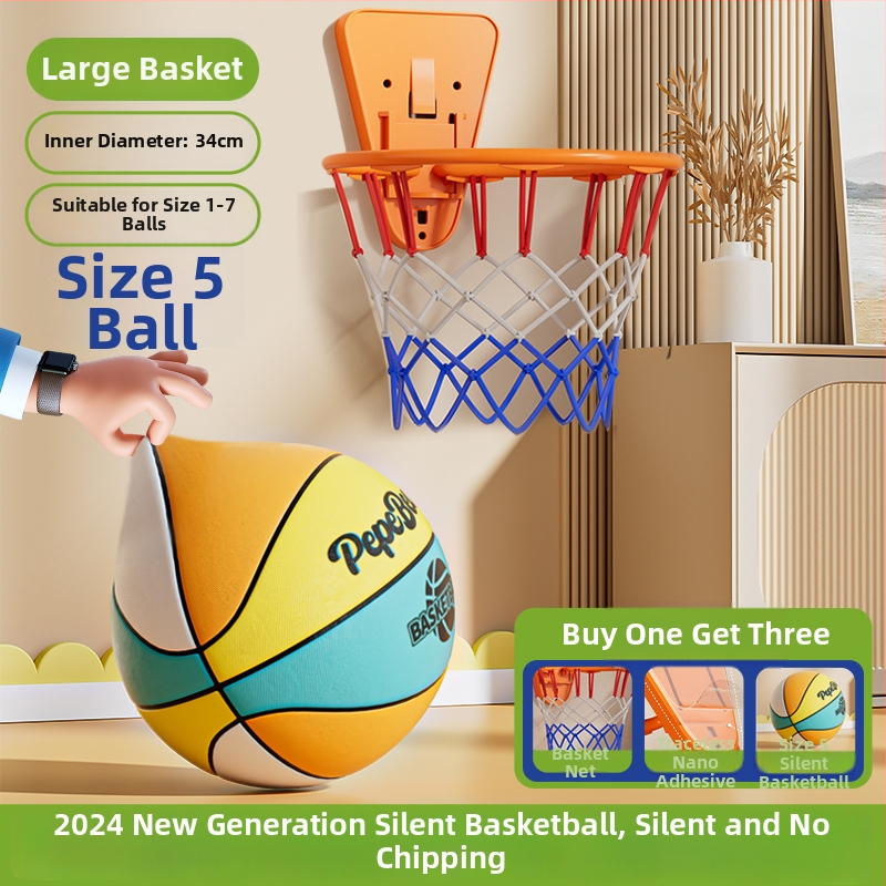 Penktos kartos tylus vidaus krepšinis vaikams, su rėmu ir putplasčio kamuoliu, su aukštu atšokimu