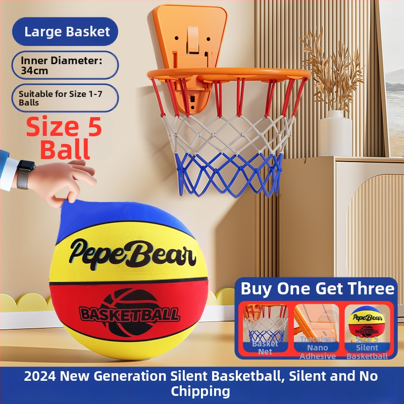 Penktos kartos tylus vidaus krepšinis vaikams, su rėmu ir putplasčio kamuoliu, su aukštu atšokimu