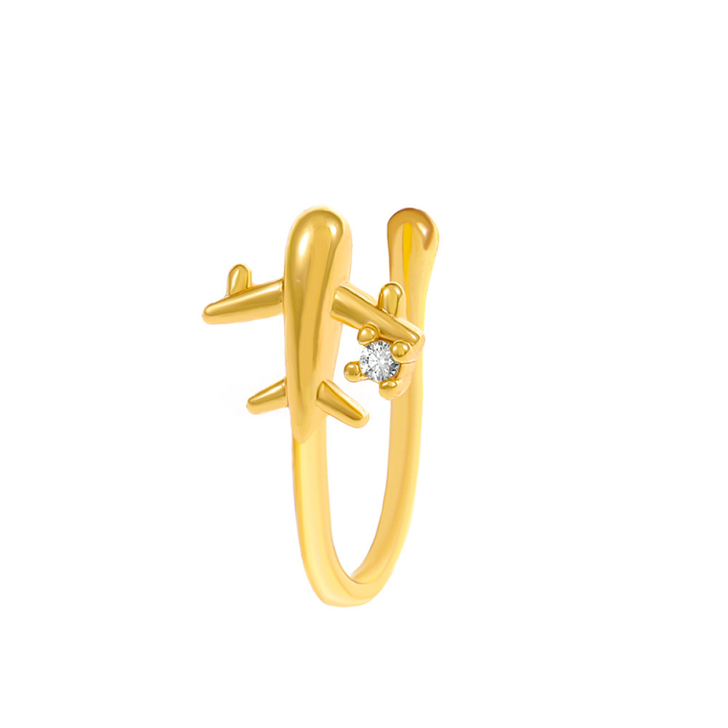 Nosni klips bez probijanja, U-oblik s motivom životinje, bakar, elektroplating, bijeli kristali, unisex INS stil