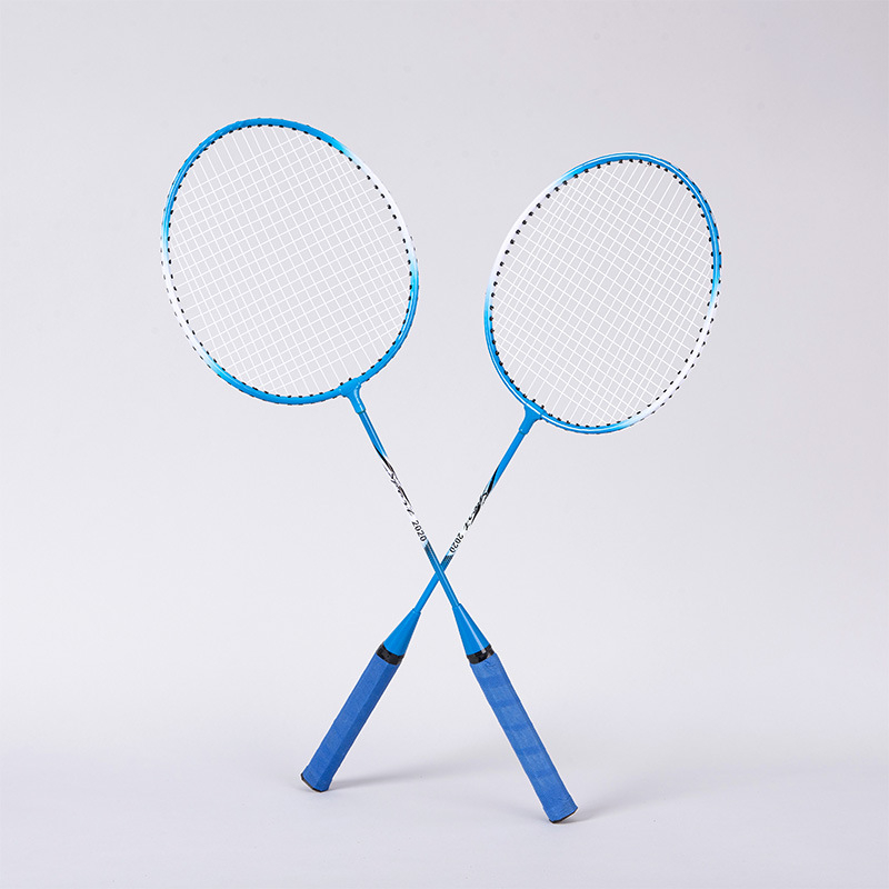 Badmintono raketė, lengva, 95–100 g, korpusas iš geležies lydinio, nailoninės stygos, tiesioginio smūgio dizainas, pritaikymas ir logotipo spausdinimas galimi