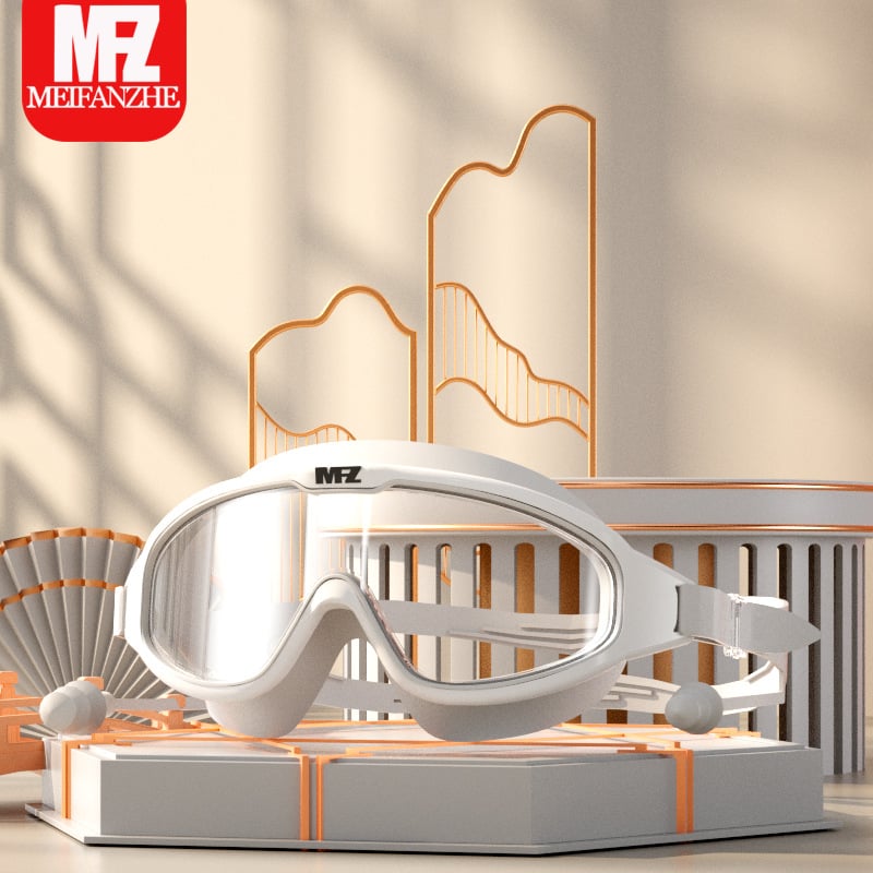 Meifanzhe antifog peldēšanās brillēm pieaugušajiem, PC lēcas