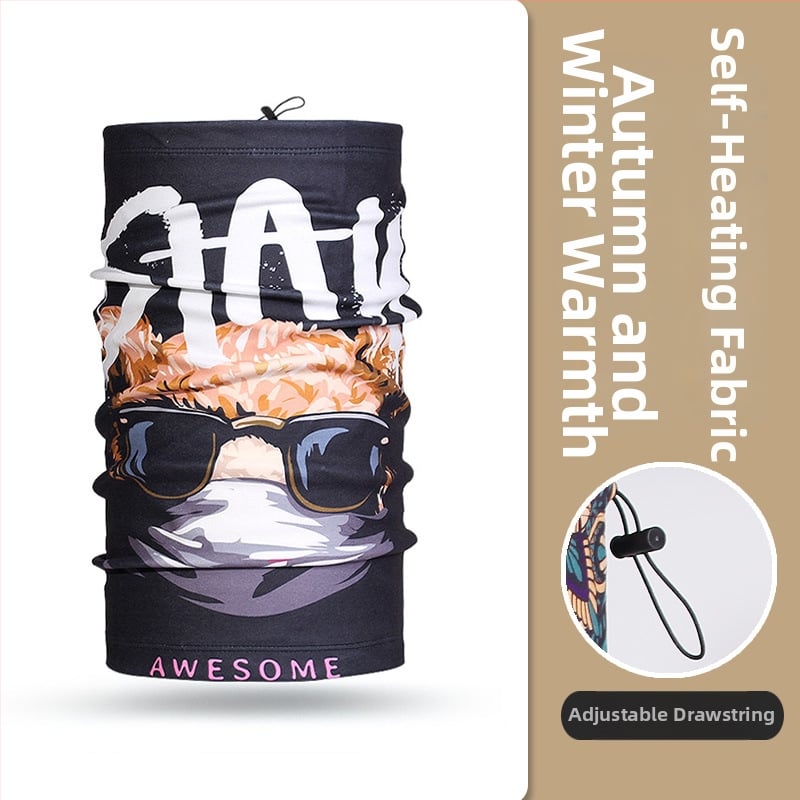 Dviračių maska lauko naudojimui, universalus dizainas, poliesterio audinys, vėju atspari ir šalčiui atspari, Moonbeam Bear